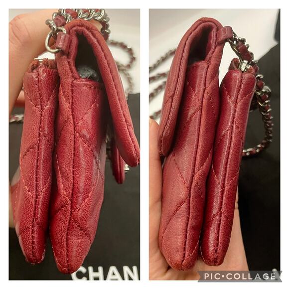 Chanel Quilted Flap Bag Classic Lambskin WOC Mini Wallet on Chain Mineral Nights - Picture 4 of 16